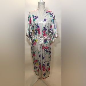 Vintage L.A. INTIMATES satin Floral Robe